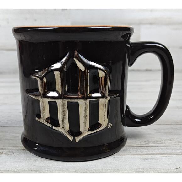 3D Intial Logo Harley-Davidson Coffee Tea Cup Mug Black Orange Ceramic - Picture 2 of 8